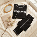 Napster Never Mind Women’s Sleepwear Set – Black Graphic Night Suit Pajama Set Pakistan