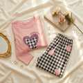 Women’s Pink Loving Heart Sleepwear Set – Soft Long Sleeve Night Suit