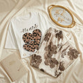 Napster Heart Print Women’s Sleepwear Set – Soft White T-Shirt & Floral Pajama Night Suit Pakistan