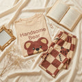Napster Handsome Bear Women’s Sleepwear Set – Soft Printed Night Suit Pajama Set Pakistan