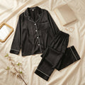 Napster Classic Black Satin Women’s Sleepwear Set – Luxury Button-Down Night Suit Pajama Set Pakistan